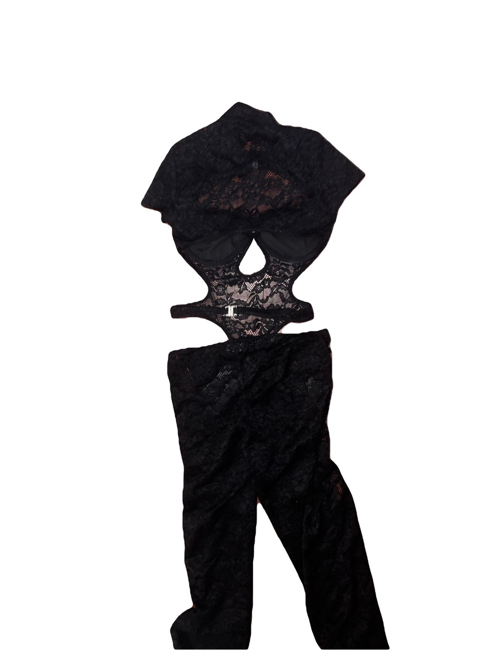Outkast Black Lace Cutout Halter Jumpsuit - Picture 3 of 5